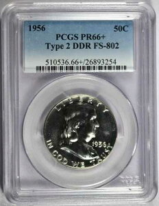1956�N PCGS PR66+ �^�C�v2 DDR FS-802 �t�����N�����n�[�t