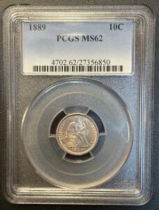 1889-P PCGS MS62 �V�[�e�B���O�E���o�e�B�E�_�C���B�������P���Ɣ������O�ρB