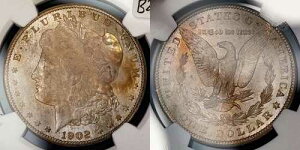 1902-O 1�h�������K����� - �p�X�e���e�N�X�`���[�� - NGC MS 65 - SKU-B2201
