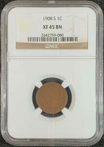1908-S �C���f�B�A���w�b�h �Z���g NGC XF45 BN 26482759-080 �󏭃R�C��
