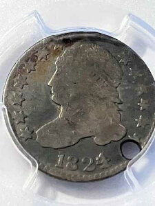 1824/2 �L���b�v�h�o�X�g�_�C�� �|�C���e�b�h�g�b�v���� �O���[�h PCGS �����z�[�� G �ڍ�