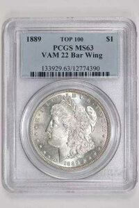 1889 VAM-22�u�o�[�E�B���O�v�g�b�v100 �����K���E�_���[ PCGS MS63
