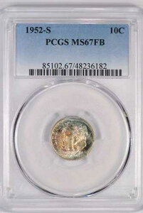1952�N S �g�[�� ���[�Y�x���g �_�C�� PCGS MS67FB MS 67 FT �g�[�� �V���o�[ �R�C�� 10�Z���g