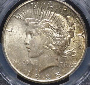 1925�N �s�[�X�h�� PCGS MS 61 �E�\�ʂɔ����ΐƂ܂���͗l