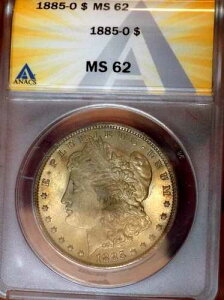 ���[�K�� �V���o�[�h�� 1885 O ANACS MS 62 �����X�^�[ �S�[���f���u�����Y�g�[�� WOW �R�C��