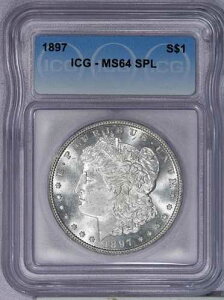 1897 �N ���[�K�� �V���o�[ �_���[ $1 ICG MS64 SPL - PL �ɋ߂�!
