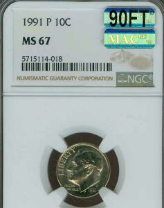 1991 P ���[�Y�x���g �_�C�� NGC MS67 MAC 90�t�B�[�g 2ND FINEST MAC �X�|�b�g���X $2,500 IN FT *