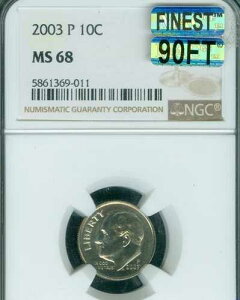 2003 P ���[�Y�x���g �_�C�� NGC MS68 PQ MAC 90FT MAC �ō������X�|�b�g���X $2,500 FB *
