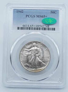 1942�N P �E�H�[�L���O�E���o�e�B 50�Z���g �n�[�t�h�� PCGS & CAC MS65+ - U1046