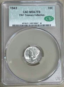 1943 10C Merc Dime CAC MS67FB!!! 1961 �u���X�g�z���C�g�B�u���X�g!! Ms68�̂悤�Ɍ�����