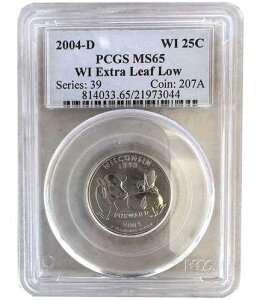 2004-D 25�Z���g �E�B�X�R���V���B �G�N�X�g�����[�t ���[ �N�H�[�^�[ PCGS MS65 �č��󏭃R�C�� 044
