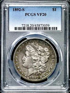 1892-S �����K����� 1�h�� - PCGS VF20 - �T���t�����V�X�R CC580