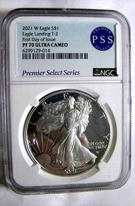 2021 W $1 �v���[�t �V���o�[ �C�[�O�� �^�C�v 2 �v���~�A PSS ���x�� NGC PF 70 FDI�A�킸�� 167 ��!