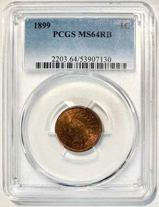 1899 MS64RB PCGS �C���f�B�A���w�b�h�Z���g �V���[�v�X�g���C�N �f���炵���R�C��