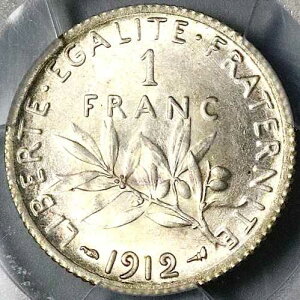 1912 PCGS MS 65 �t�����X 1�t���� �T���[ GEM �~���g �X�e�[�g �p�� �V���o�[ �R�C�� (24121801C