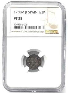 1738 �}�h���[�h JF 1/2 ���A���t??�B���b�v V �X�y�C���V���o�[ �R���j�A�� �G�� �A���e�B�[�N VF35 NGC-