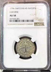 1796 �X�C�X 1 �o�b�c�F�� �X�C�X �B ���c�F���� NGC AU 58 �� �g�b�v�|�b�v 1