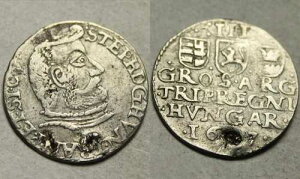 �g�����V�����@�j�A - �n���K���[ 1607 AD Stephan Bocskai ���A �����V���o�[ 3 GROSH �R�C��-
