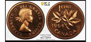 1964�N �J�i�_ 1�Z���g PCGS PL66RD PL 66 �g�D���[�r���[�t�� 45775519