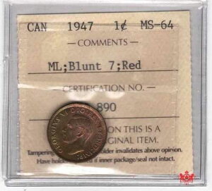 1947�N�J�i�_1�Z���g���[�v�����[�t�u�����g7 - ICCS MS64 - PQ 890-