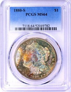 1880-S PCGS MS 64 �Z�~PL + �N�₩�ȃ����X�^�[���C���{�[�J���[�g�[���̃����K���_���[
