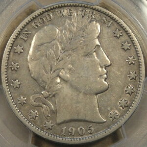 1905-S �o�[�o�[ �n�[�t�_���[ 50�Z���g PCGS�F�� VF30 ���C�g�O���[�A�����򂠂�