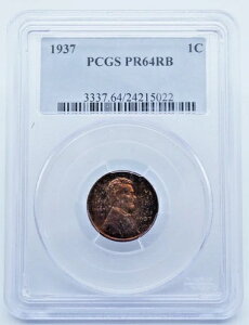 1937�N �����J�[���E�E�B�[�g 1�Z���g PCGS PR64RB �g�[�����H - U040