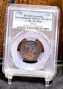 1795 C-5b �|�[���Ȃ��n�[�t�Z���g - PCGS�����_���[�W���� - AG�ڍ� 114�O���� (#61047-L)