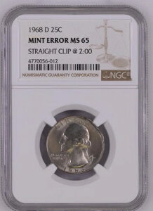 1968�N D �N�H�[�^�[�h�� �N���b�h�ݕ� NGC MS-65 �X�g���[�g�N���b�v @2:00