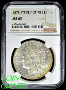 1878�N 7TF Rev 78 �����K����� NGC MS 63 UNC BU VAM-70 TOP 100 DDO�R�C��