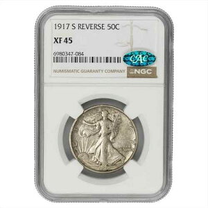 1917-S ���o�[�X�E�H�[�L���O ���o�e�B �n�[�t�_���[ 50�Z���g NGC XF 45 CAC