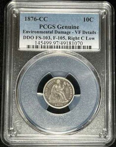 1876�N CC 10�Z���g PCGS VF �ڍׁAFortin-105~DDO�A�EC��~ R5+ ���Ȏ��R�̏��_��~ZB27