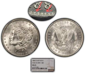 1884-O 1�h�������K���E�_���[ - �g�b�v�|�b�v�E�z�b�g50 VAM-25 MPD 188 - NGC MS 65 - B3455