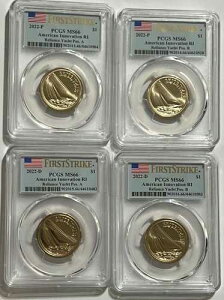 2022 P D A B RI �A�����J���E�C�m�x�[�V�����E�_���[�E�����C�A���X�E���b�g PCGS MS66 �t�@�[�X�g�E�X�g���C�N