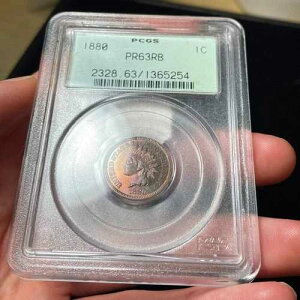 1880�N PCGS PR63 RB �C���f�B�A���w�b�h �Z���g �v���[�t ���C�g�g�[�� �I�[���h�O���[�� �z���_�[ OGH