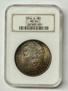 ���[�K�� �V���o�[ �_���[ 1904 O NGC MS64 �I�[���h �t�@�b�e�B �z���_�[ �����X�^�[ �g�[�j���O!