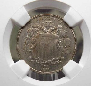 1866�N�� �A�����J�� �V�[���h�j�b�P�� ***RAYS*** 5�Z���g NGC AU58 #009 ������ ECC&C Inc