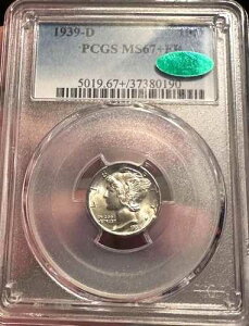 ?? 1939-D �}�[�L�����[�_�C�� PCGS MS67+ FB CAC ? �t���o���h�A�����X�^�[�A�C�A�s�[��!