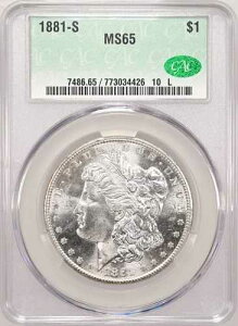 1881-S 1 �h�� �����K�� �_���[ CACG MS65 - �f���炵���ō��̂�����ɖ��邢���F�̕��!