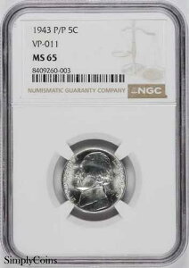 1943-P/P �W�F�t�@�[�\�� �j�b�P�� NGC MS65 RPM VP-011 �V���o�[ �E�H�[ 3 ���� 1 ��!