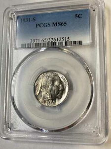 �u���C�g�z���C�g 1931-S �o�b�t�@���[�j�b�P�� 5C PCGS MS65 ��������