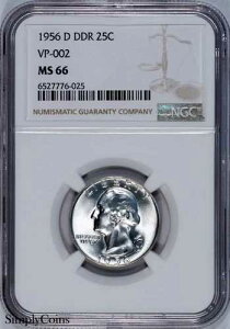 1956-D DDR VP-002 ���V���g���N�H�[�^�[ NGC MS66 �g�b�v�|�b�v US �V���o�[�R�C��