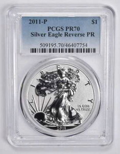 PR70 REV 2011-P �A�����J�� �V���o�[ �C�[�O�� ���o�[�X �v���[�t PCGS �u���[���x��