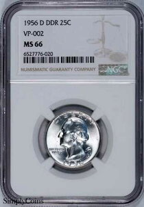 1956�N-D DDR VP-002 ���V���g���N�H�[�^�[ NGC MS66 �g�b�v�|�b�v US �V���o�[�R�C��-