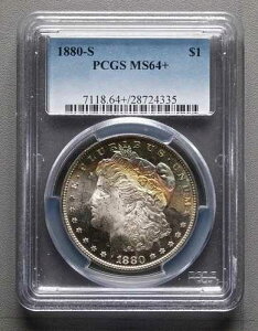 1880-S �␻�����K���E�_���[ - PCGS MS64+ - ���邢�u���[���̒[�v�̃N���Z���g��