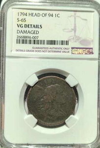 1794�N 1�Z���g ���o�e�B�L���b�v ���[�W�Z���g�A1794�N���AS-65�ANGC VG �ڍ� - �j������