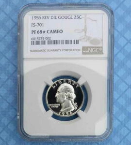 1956 NGC PF68 �X�^�[�J���I Rev Die Gouge FS-701 �N�H�[�^�[�A�O���[�h1�̐l��