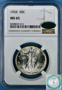 1934 �N�E�H�[�L���O ���o�e�B �n�[�t �h�� NGC MS 65 CAC �t�� - ���̂悤�ȃV�����p���̋P��!!!