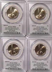 2025�N P&D �~�V�K���E�C�m�x�[�V�����E�I�[�g�E�A�Z���u���[ 1�h�� PCGS MS66 A&B �t�@�[�X�g�E�X�g���C�N