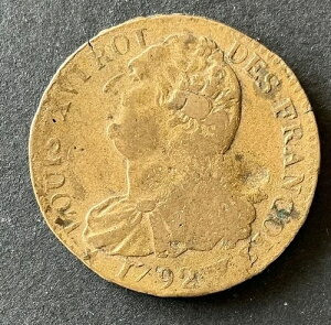 �t�����X - ���C 16 �� - ���@ - Tres Jolie Monnaie de 2 Sols 1792 W